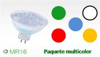 LAMPARA MR16 PAQUETE MULTICOLOR